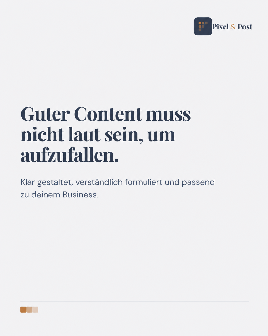 Beispiel für einen professionell gestalteten Social-Media-Beitrag von Pixel & Post